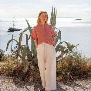 Sauths  LINEN TROUSERS IN BEIGE